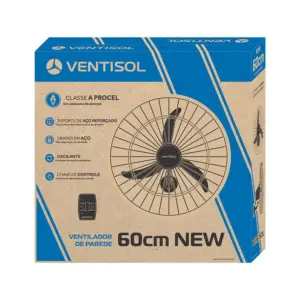 Ventilador Oscilante Parede 60cm Preto New 220v 147w Premium Ventisol