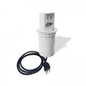 Mini Totem Pop10 1 Tomada Nbr+ Usb A+c Max 2200w Branco Qm52300.02 Dutotec