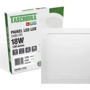 Painel Led 18w Lux Quadrado Nicho de 20,5x20,5 Cm Embutir 4k 1260lm Taschibra
