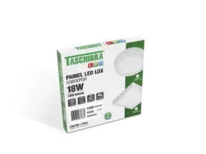 Painel Led 18w Lux Quadrado Sobrepor 3k 1260lm Taschibra