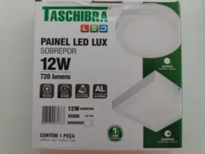 Painel Led 12w Lux Quadrado Sobrepor 4k 720lm Taschibra