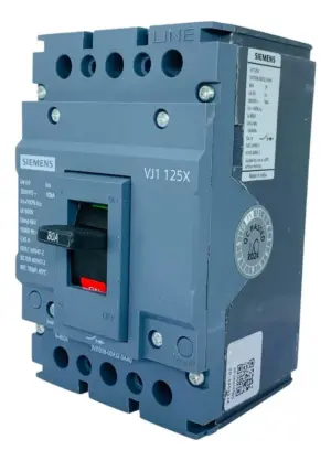 Disjuntor Tripolar 3p 3x80a 18ka/380v Fixo 3vj1008-1da32-0aa0 Siemens