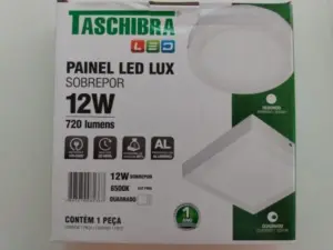 Painel Led 12w Lys Quadrado Sobrepor 6,5k Taschibra