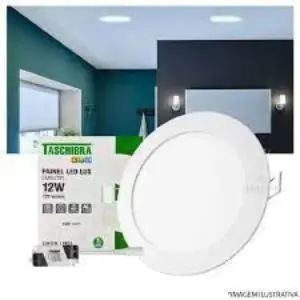 Painel Led 12w Lux Redondo Nicho de 15,5x15,5 Embutir 3k 720lm Taschibra