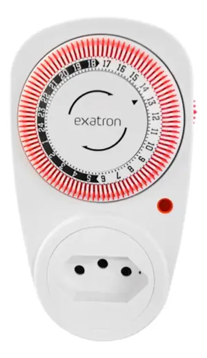 Timer Interruptor Horario Analogico Plug/tomada 10a 15 Minutos 96 Prgramaçoes Bivolt Letm4002 Exatron
