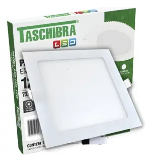 Painel Led 12w Lux Quadrado Nicho de 15,5x15,5 Embutir 6,5k 720lm Taschibra