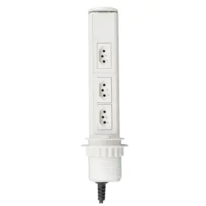 Mini Totem de Mesa Manual 3 Tomadas Nbr 10a Branco Qm52051.02 Dutotec