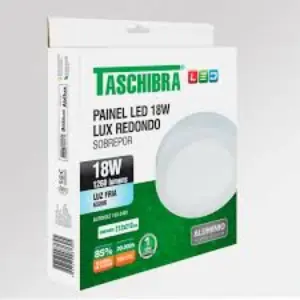 Painel Led 18w Lux Redondo Sobrepor 4k 1260lm Taschibra