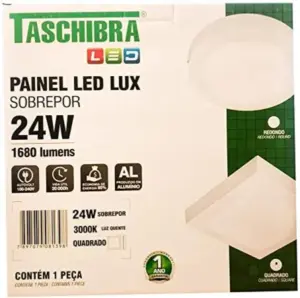 Painel Led 24w Lux Quadrado Sobrepor 6,5k 1680lm Taschibra