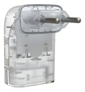 Plugue Dps 10a 2p+t Pocket 90° Individual Transparente 1732 Clamper