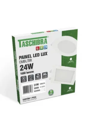 Painel Led 24w Lux Quadrado Nicho de 28,2x28,2 Cm Embutir 6,5k 1680lm Taschibra