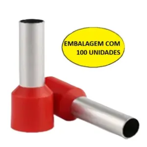 Terminal Tubular Simples 1,0mm Vermelho Ti-1-8/i-1,0-vm