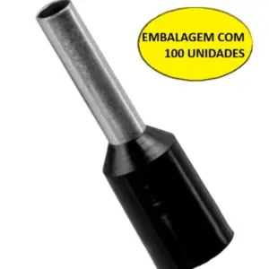 Terminal Tubular Simples 1,50mm Preto Ti-1,5-8/ I-1,5-pr