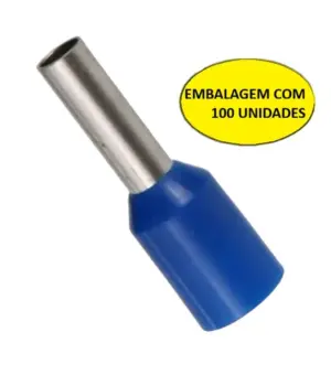 Terminal Tubular Simples 2,5mm Azul Ti-2,5-8/i-2,5-az