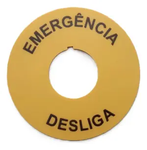 Plaqueta para Botao de Emergencia Desliga (portugues) Q1 22mm Pa017453 Margirius
