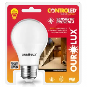 Lampada Controled 9w com Sensor de Presenca 6500k Ourolux
