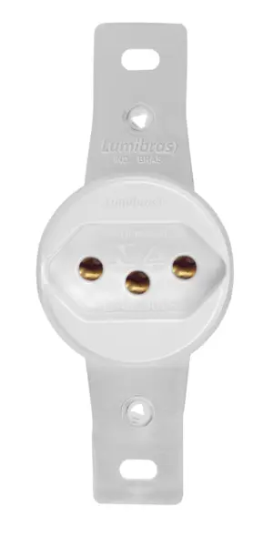 Tomada Embutir Redonda 2p+t 10a Branco Sem Placa 5013.7 Lumibras