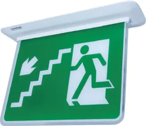 Sinalizador Rota de Fuga Autonoma Descer Escada 26x22cm Basic Pas.b2622 S8 Led Luxpryme