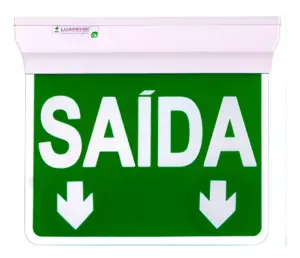 Sinalizador Saida Autonoma 26x22cm Basic Ppsb-2622-svd Simples Face Verde Luxpryme