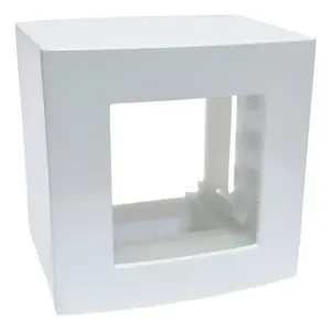 Caixa Sobrepor 75x75 2 Postos com Suporte Branco Pa018644 Sleek Margirius