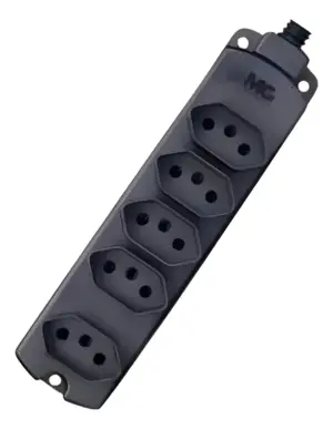 Tomada Multipla com 5 Tomadas 2p+t 20a Tmu5-320 Preta Margirius