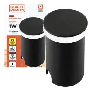 Balizador Led Ring Redondo 1w 3000k Ip67 100-240v Preto Bdbl-003-01 Black+decker