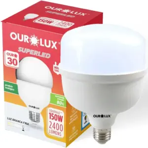 Lampada Superled Alta Potencia Ouro T30w 2400 Lumens E27 6500k Ourolux