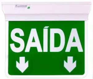 Sinalizador Rota de Fuga 12/24vcc 26x17 Basic Sem Furo Pcs.b-2617 Svd Saida Verde Led Luxpryme