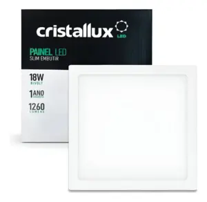 Painel Led Backlight Embutir 215x215x14mm 18w 6500k Bivolt 1260 Lumens Cristallux