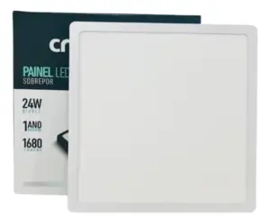 Painel Led Sobrepor 284x284x25mm 24w 6500k Bivolt 1680 Lumens Cristallux