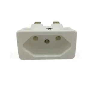 Tomada Embutir para Movel 3 Pinos 10a Branco Tpa2-3 P1b para Fixar Cabo com Parafuso Margirius