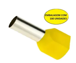 Terminal Tubular Duplo 6,0mm Amarelo Tid-6-14