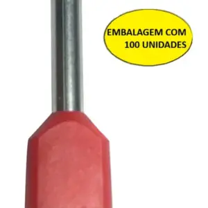 Terminal Tubular Duplo 1,0mm Vermelho Tid-1-8