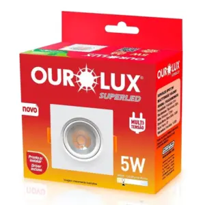 Spot Embutir Quadrado 5w 3k Bivolt Ourolux