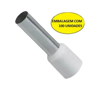 Terminal Tubular Simples 0,50mm Branco Ti-0,5-8/i-0,5