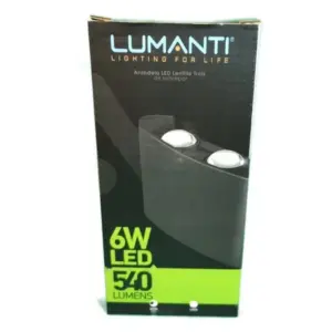 Arandela Lentille Trois Sobrepor Preto Led 6w 3000k Bivolt Ip65 Lumanti