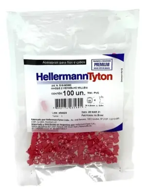 Anilha Identificacao Mhg4/9 4,0-16,0mm  2  Vermelho Hellermann