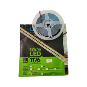 Fita Led 12v Com120 Leds Smd 3000k 12w Rolo de 5 Metros 1176 Lumens Ip20 Irc 80 Lumanti