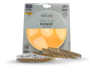 Fita Led 12v Risque 240led/m Ip20 20w/m 3300lm/m Rolo de 5 Metros Amarelo 3000k Avant