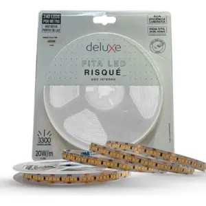 Fita Led 12v Risque 240led/m Ip20 20w/m 3300lm/m Rolo 5 Metros Neutra 6500k Avant