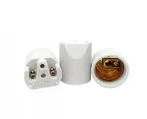 Soquete Porcelana E27 Liso Reto para Spot 7881012 Rohdina