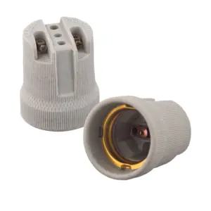 Soquete Porcelana E27 Liso Reto para Spot 7881012 Rohdina