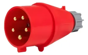 Plugue Macho R5076 3p+n+t 16a 380v 6h Ip44 Vermelho Rohdina