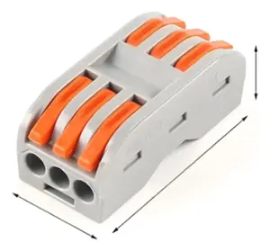 Conector Emenda 3 Pinos (3 Entradas/3 Saidas) 32a 0,5-4,0mm Cod.7881563 Rohdina
