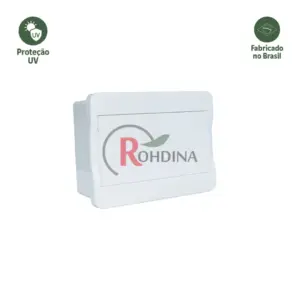 Quadro Distribuicao Pvc Embutir 8 Din Branco Rohdbox Cod.825057 Rohdina