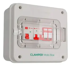 Quadro Protetor para Carregador Veicular Mobi Box 220v 40a 8kw Cinza Cod.025881 Clamper