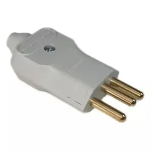 Plugue Macho 2 Pinos+terra 20a 180° com Prensa Cabo Pld2-3 Cinza Margirius