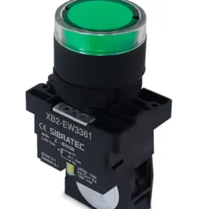 Botao Impulso Plastico Iluminacao Mb2-ew3361-b7 Verde 24v 1na Cod.5760 Sibratec